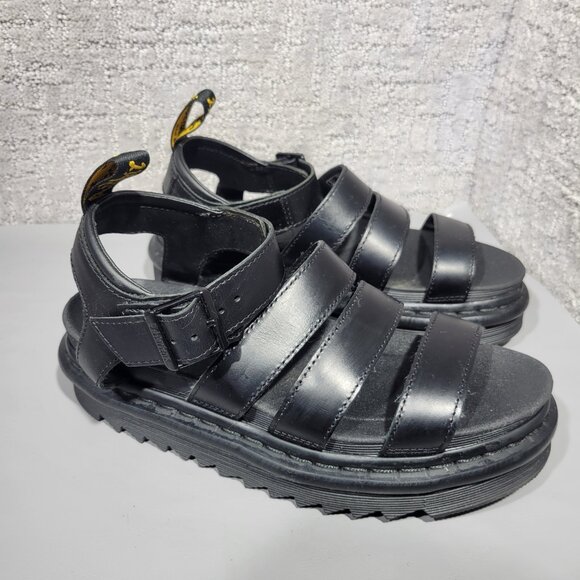 Dr Martens Blaire Womens Size US 7 Black Leather Platform Gladiator Sandals - Picture 11 of 14